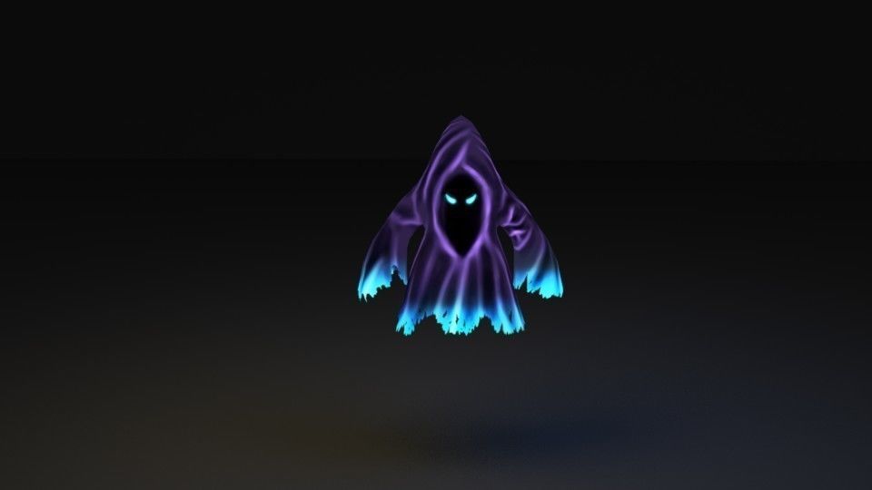 Flying Ghost Low-poly 3D model_2