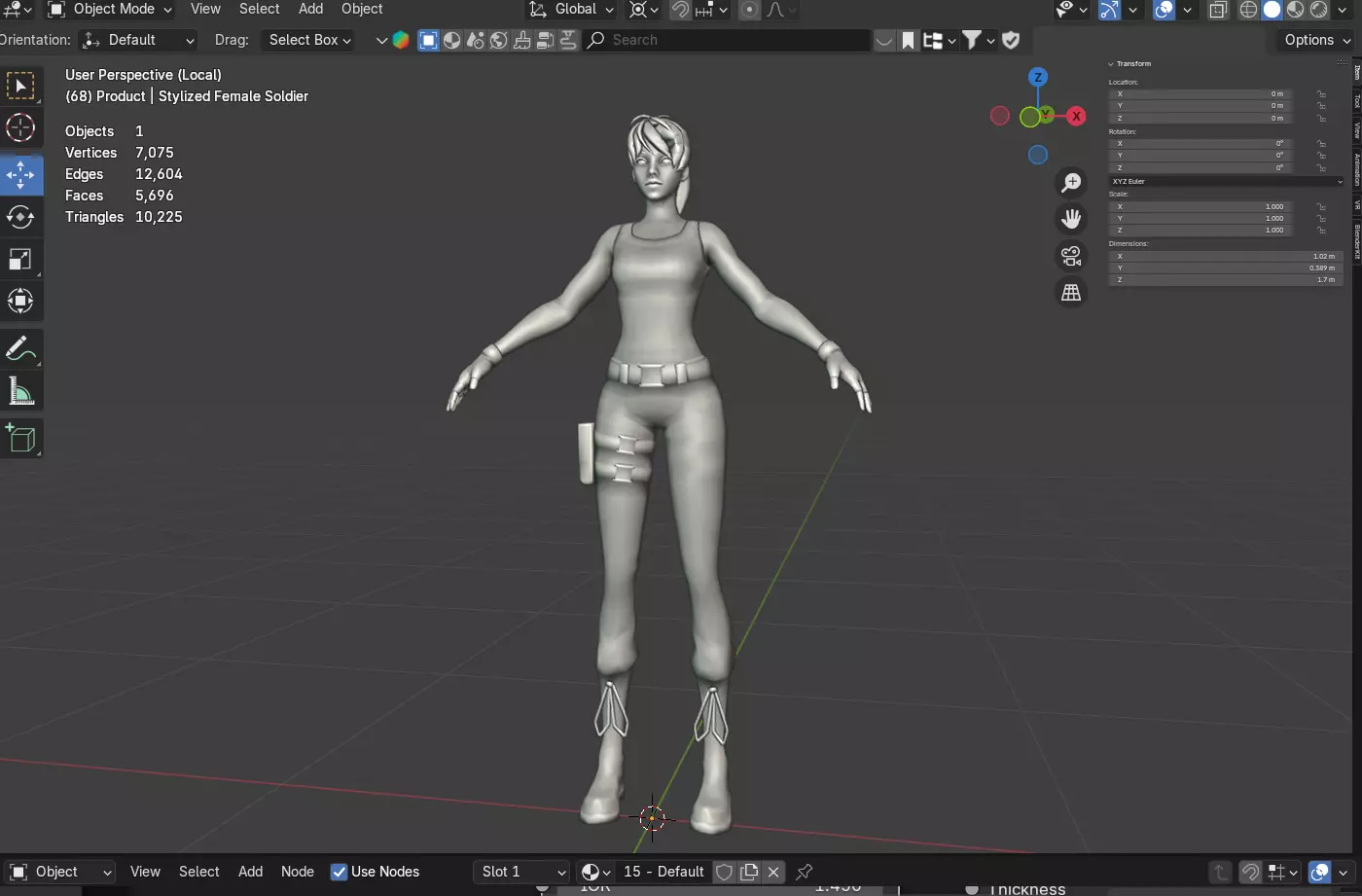 Stylized Cartoon Female Soldier 3D model_13