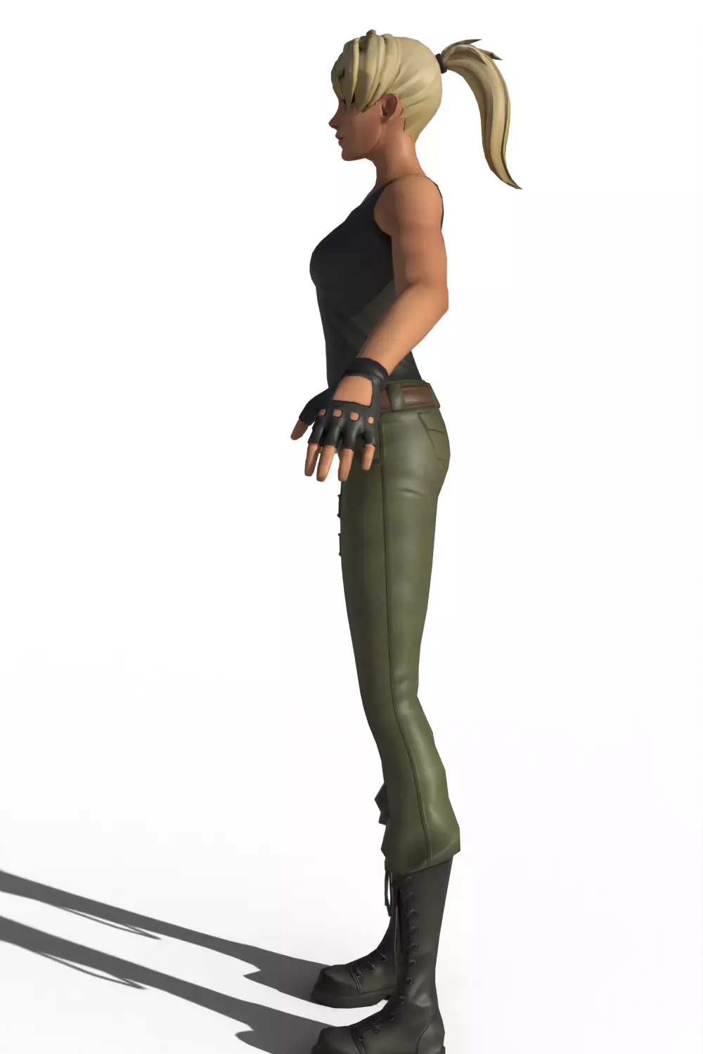 Stylized Cartoon Female Soldier 3D model_5