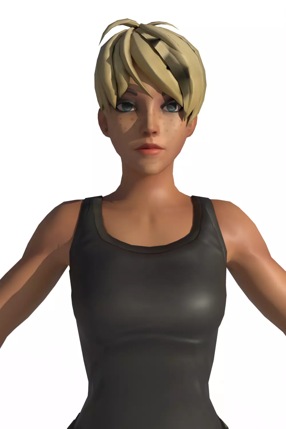 Stylized Cartoon Female Soldier 3D model_1