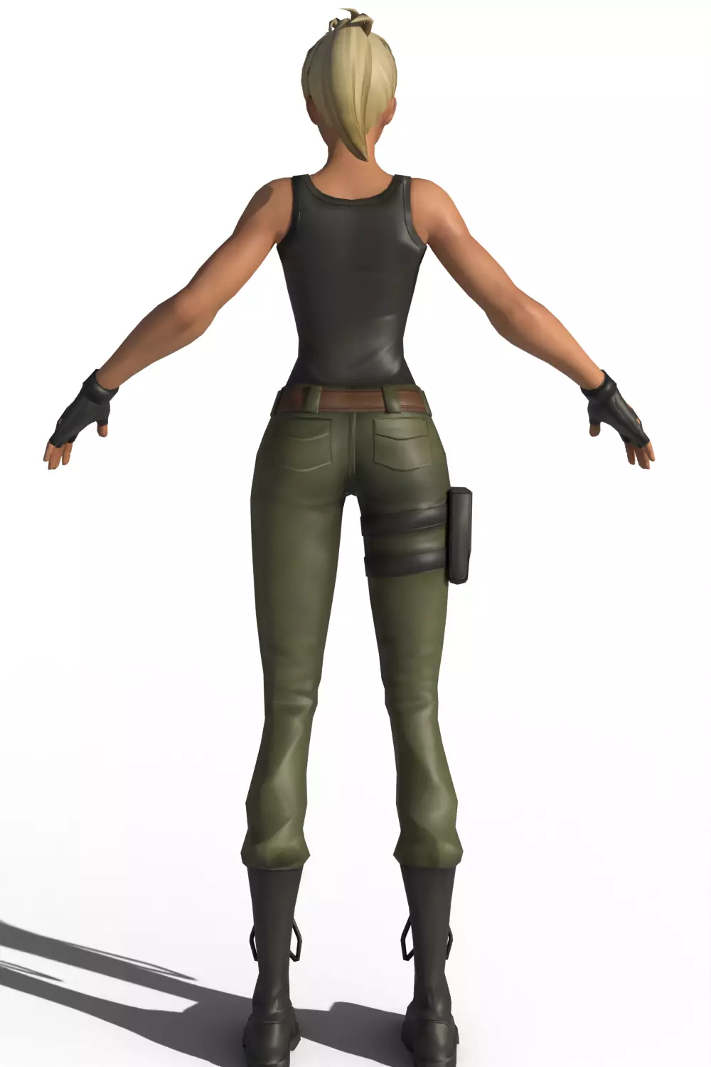 Stylized Cartoon Female Soldier 3D model_7