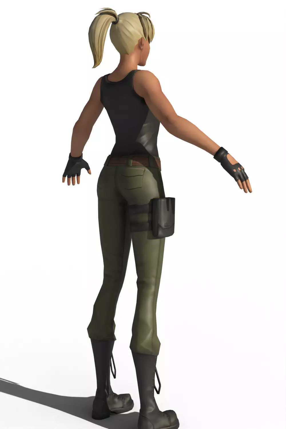 Stylized Cartoon Female Soldier 3D model_8