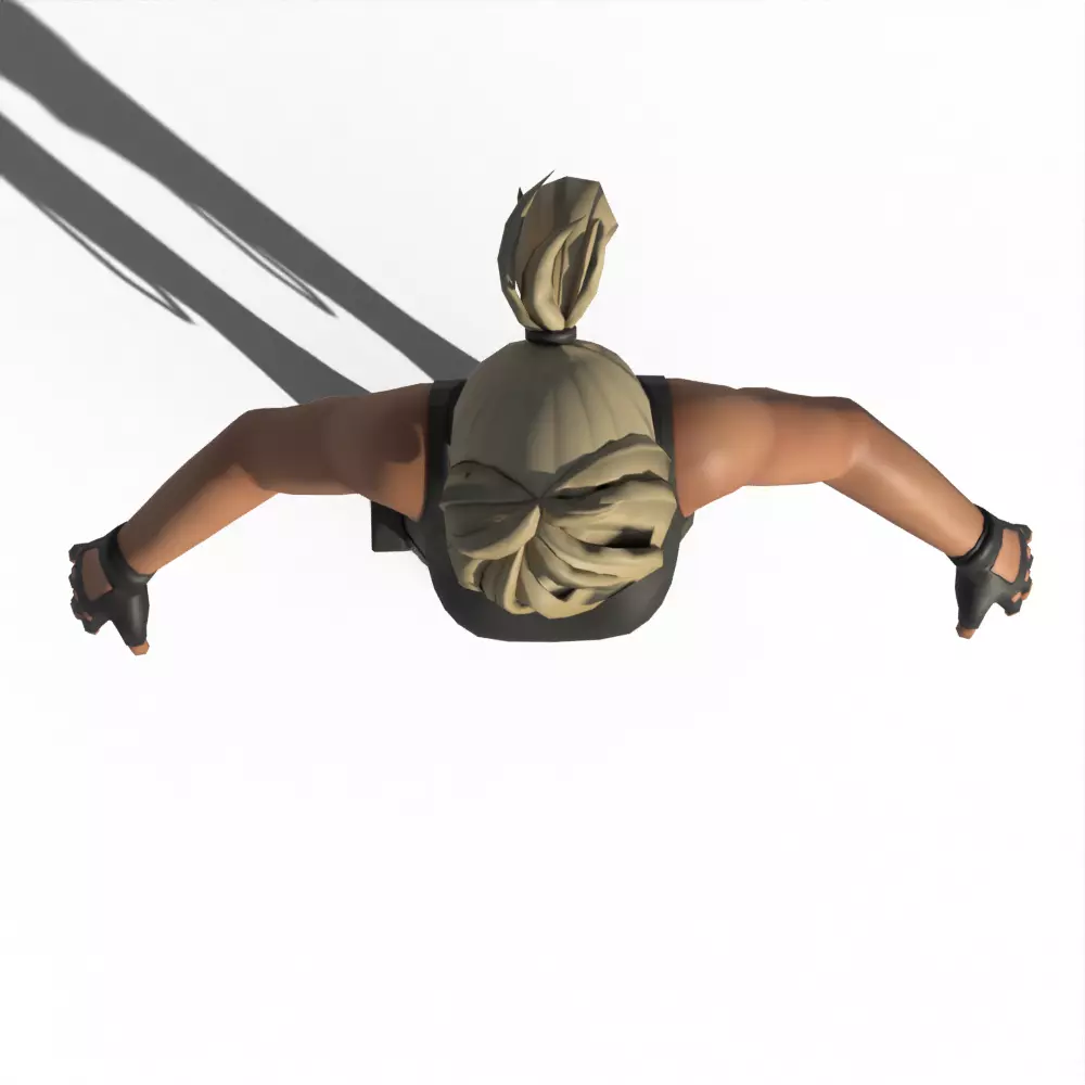 Stylized Cartoon Female Soldier 3D model_12