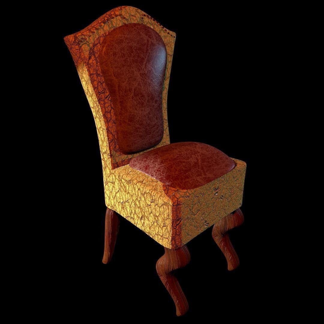 High-Back Chair Free low-poly 3D model_10