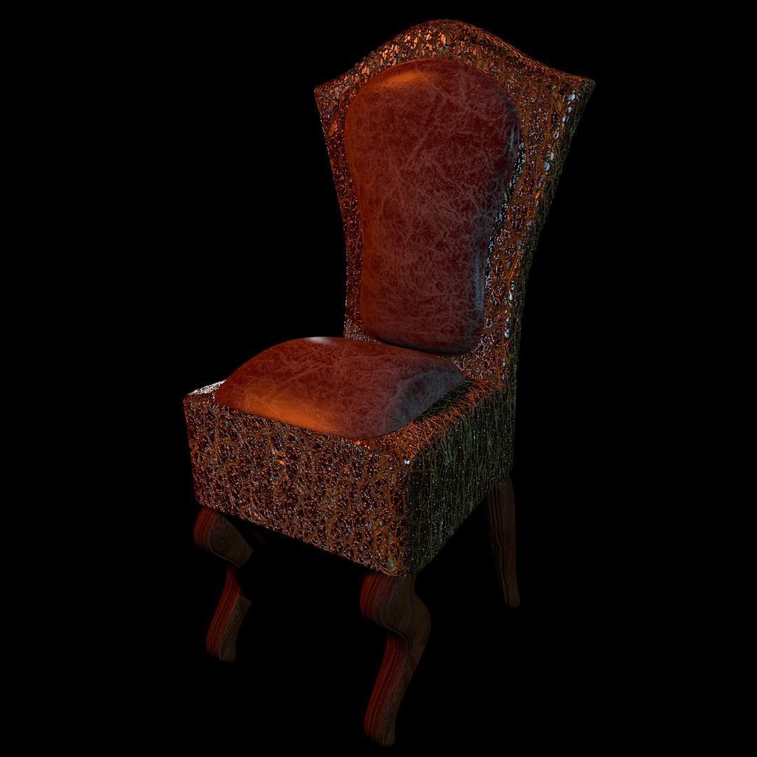 High-Back Chair Free low-poly 3D model_4