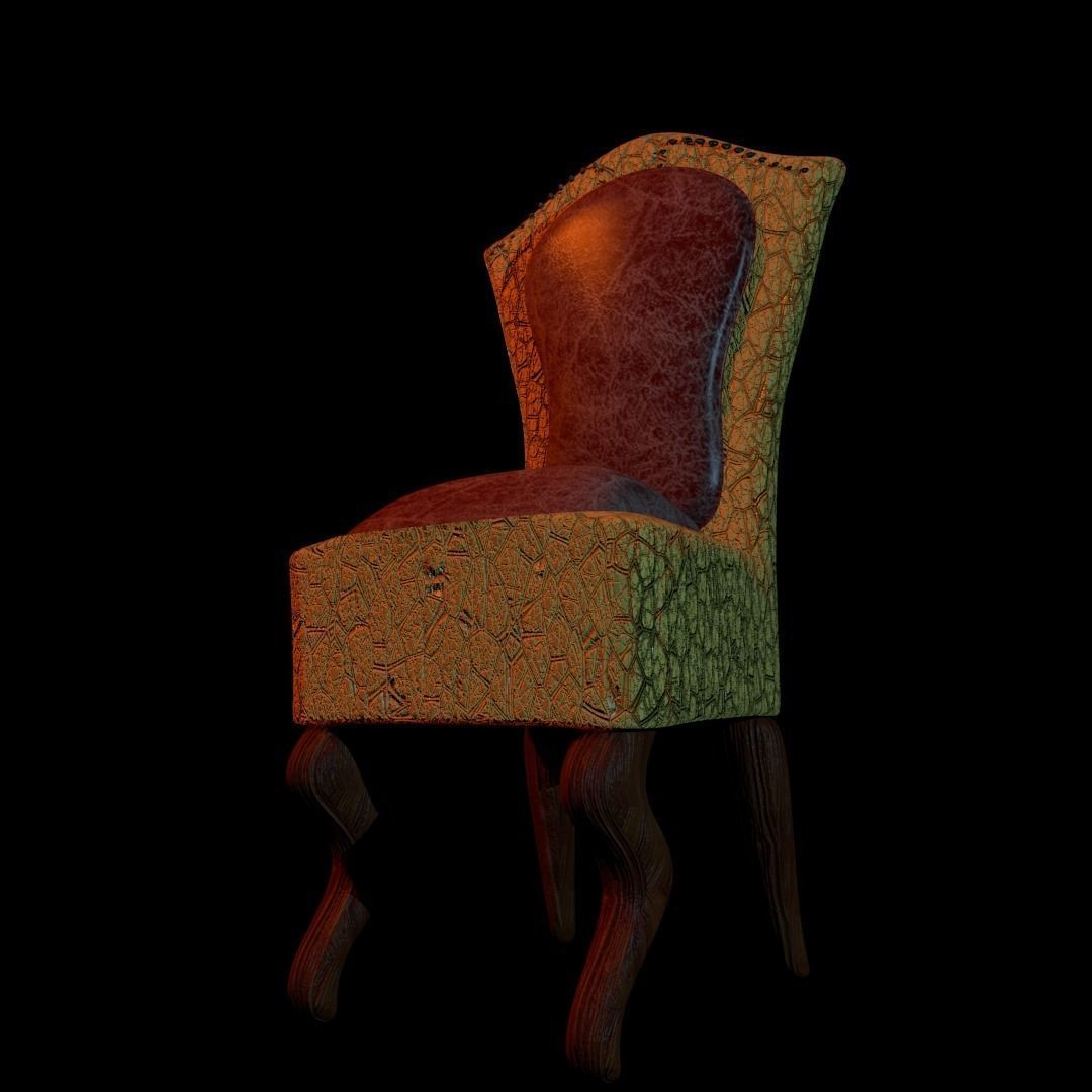 High-Back Chair Free low-poly 3D model_8