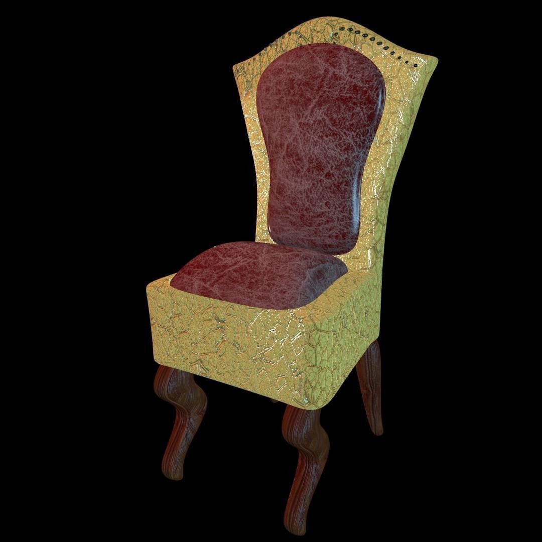 High-Back Chair Free low-poly 3D model_11