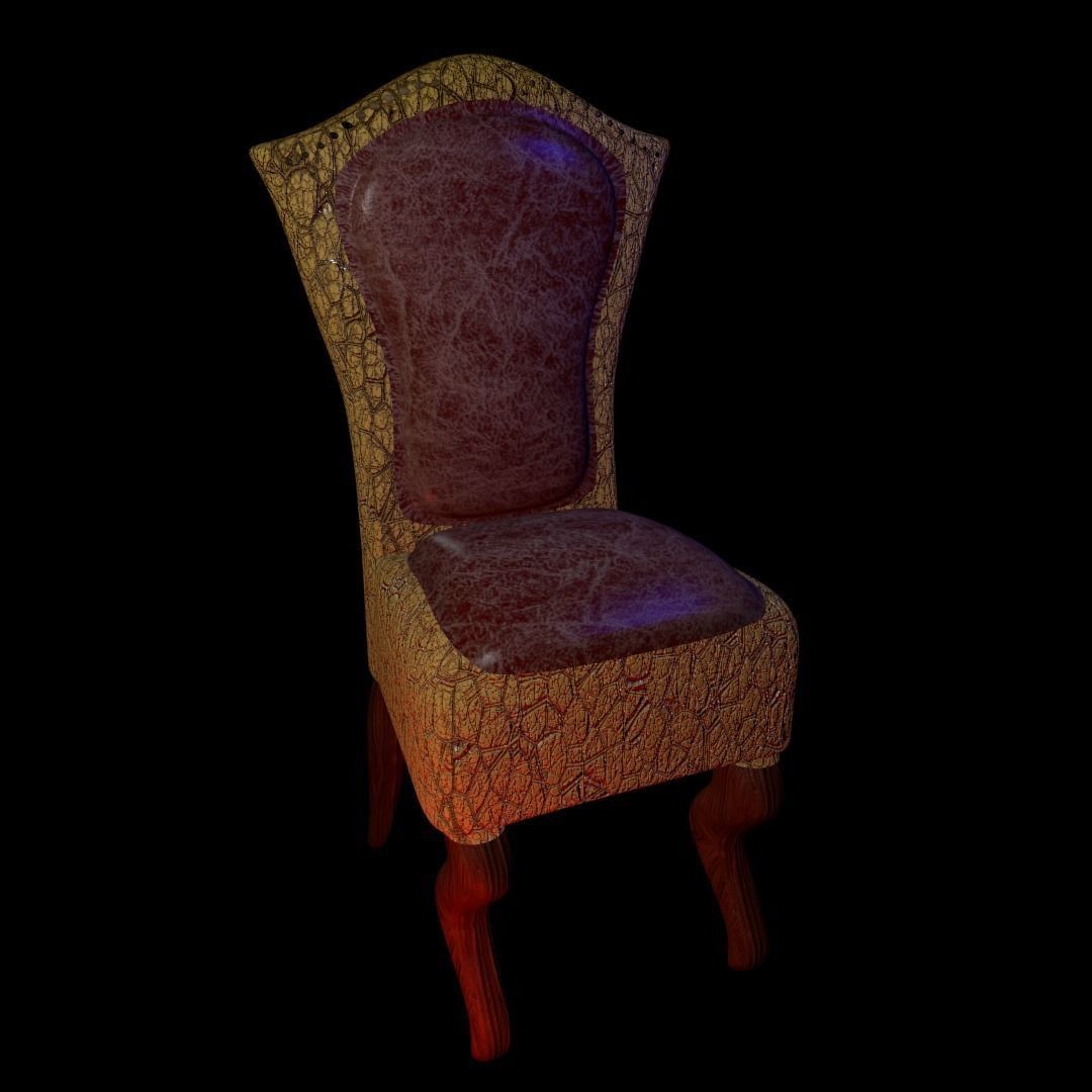 High-Back Chair Free low-poly 3D model_0
