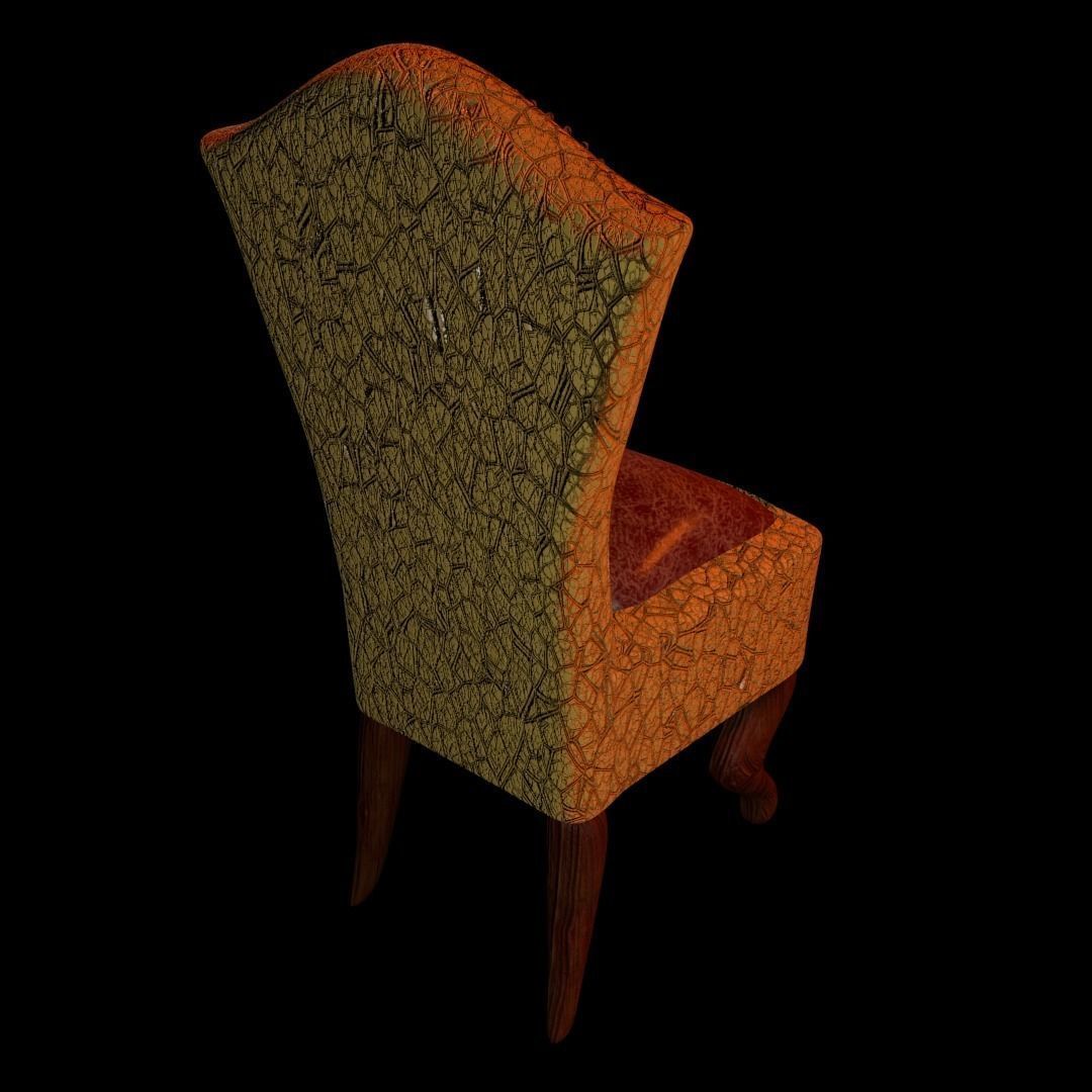High-Back Chair Free low-poly 3D model_9