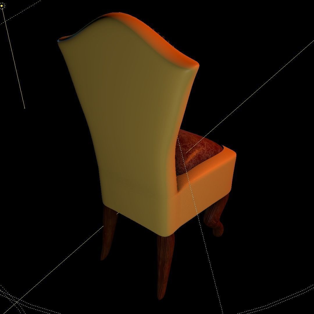 High-Back Chair Free low-poly 3D model_6