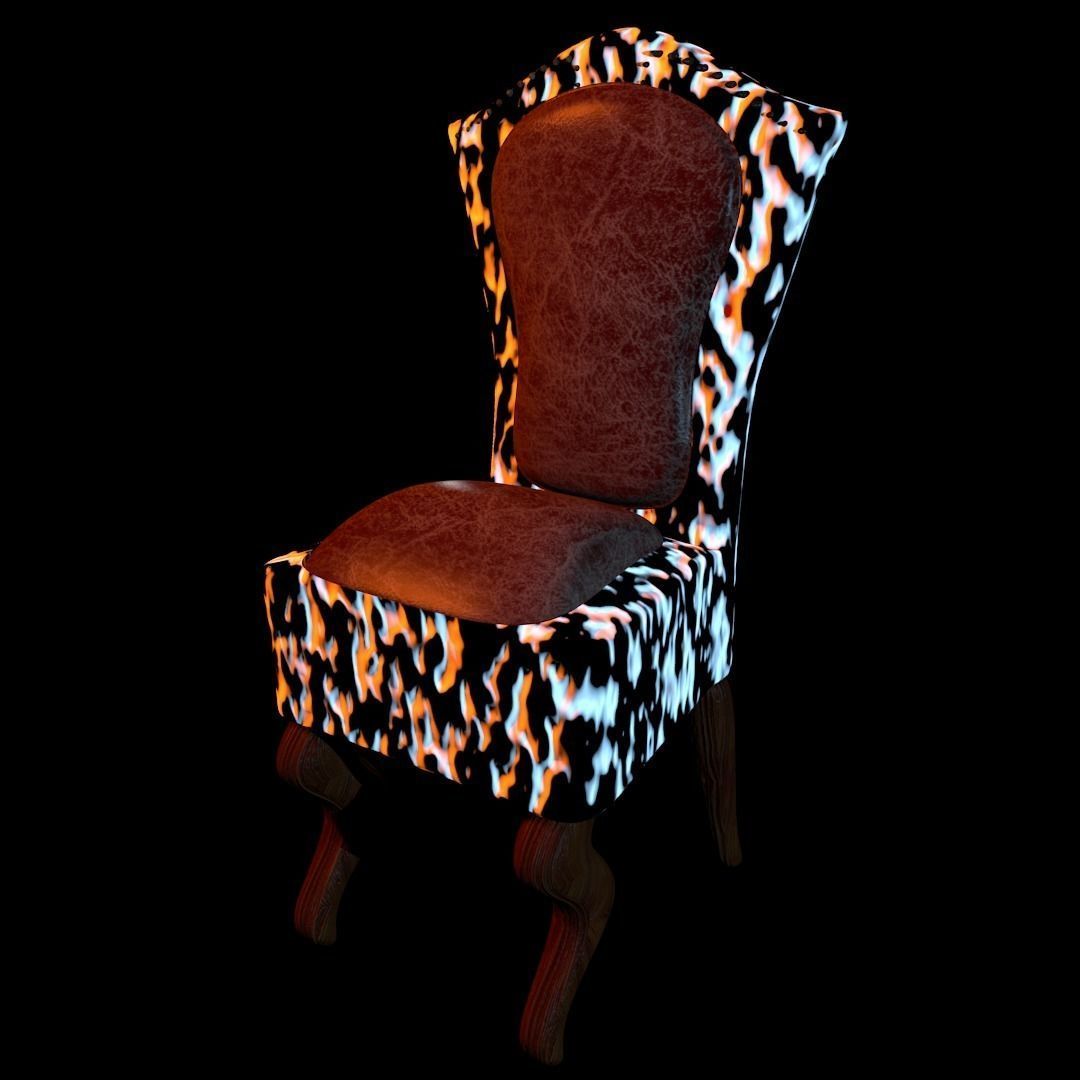 High-Back Chair Free low-poly 3D model_3