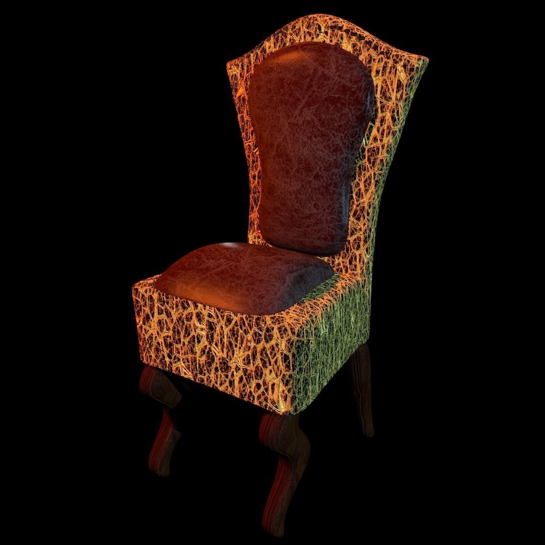 High-Back Chair Free low-poly 3D model_2