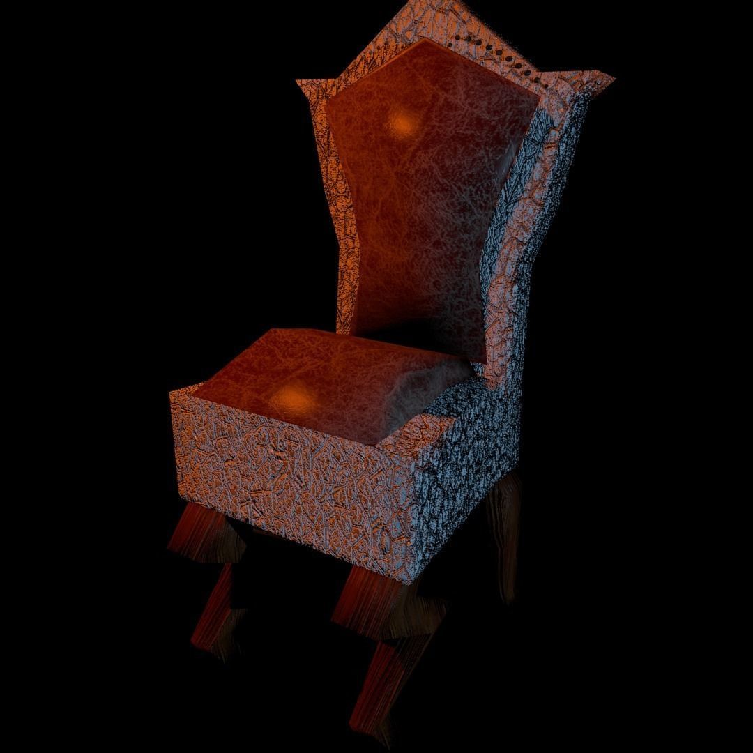 High-Back Chair Free low-poly 3D model_14