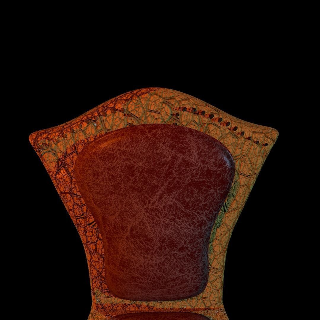 High-Back Chair Free low-poly 3D model_12