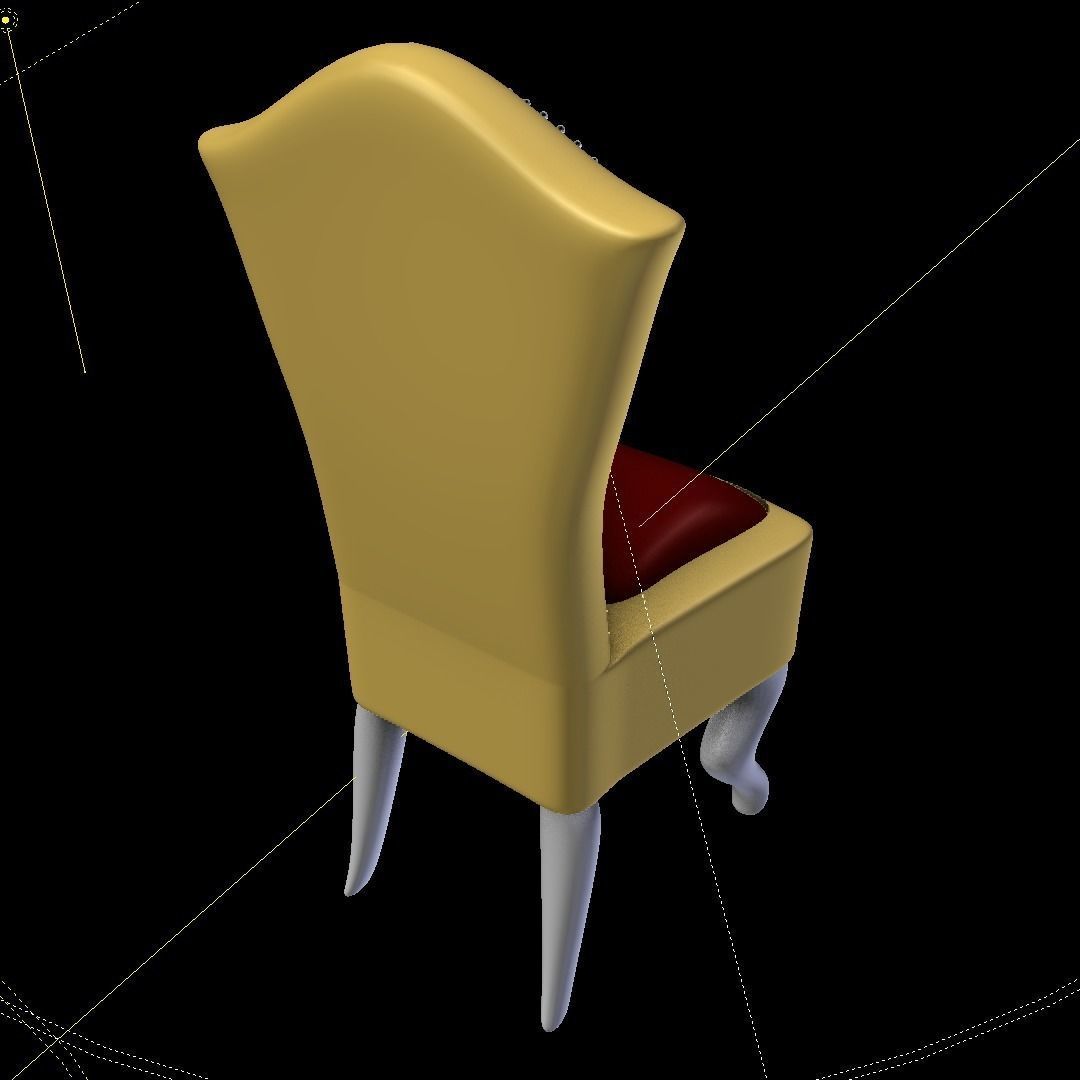 High-Back Chair Free low-poly 3D model_7