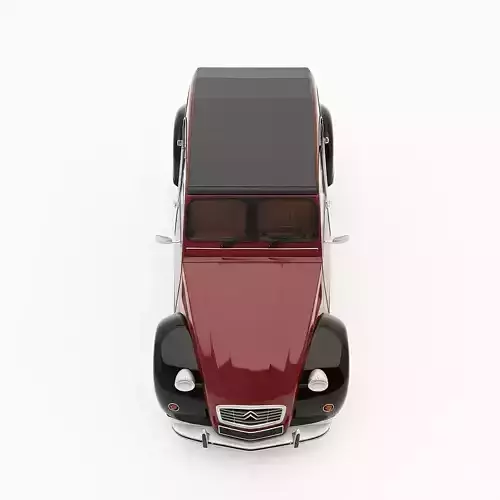 Classic Citroen 2CV Low-poly 3D model 5
