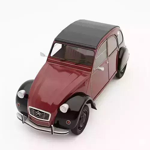 Classic Citroen 2CV Low-poly 3D model 3