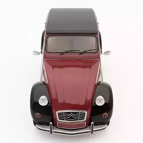Classic Citroen 2CV Low-poly 3D model 7