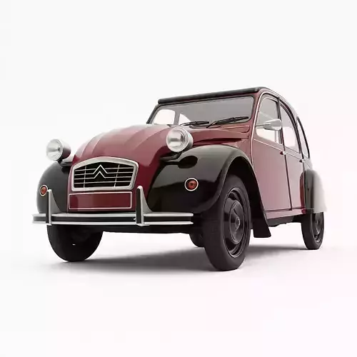 Classic Citroen 2CV Low-poly 3D model 4