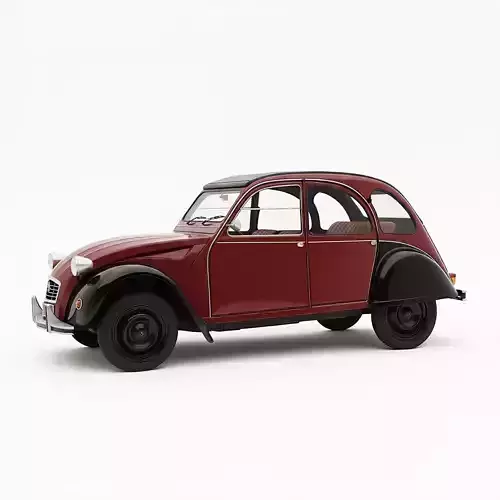 Classic Citroen 2CV Low-poly 3D model 2