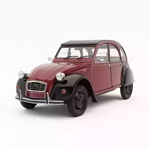Classic Citroen 2CV Low-poly 3D model