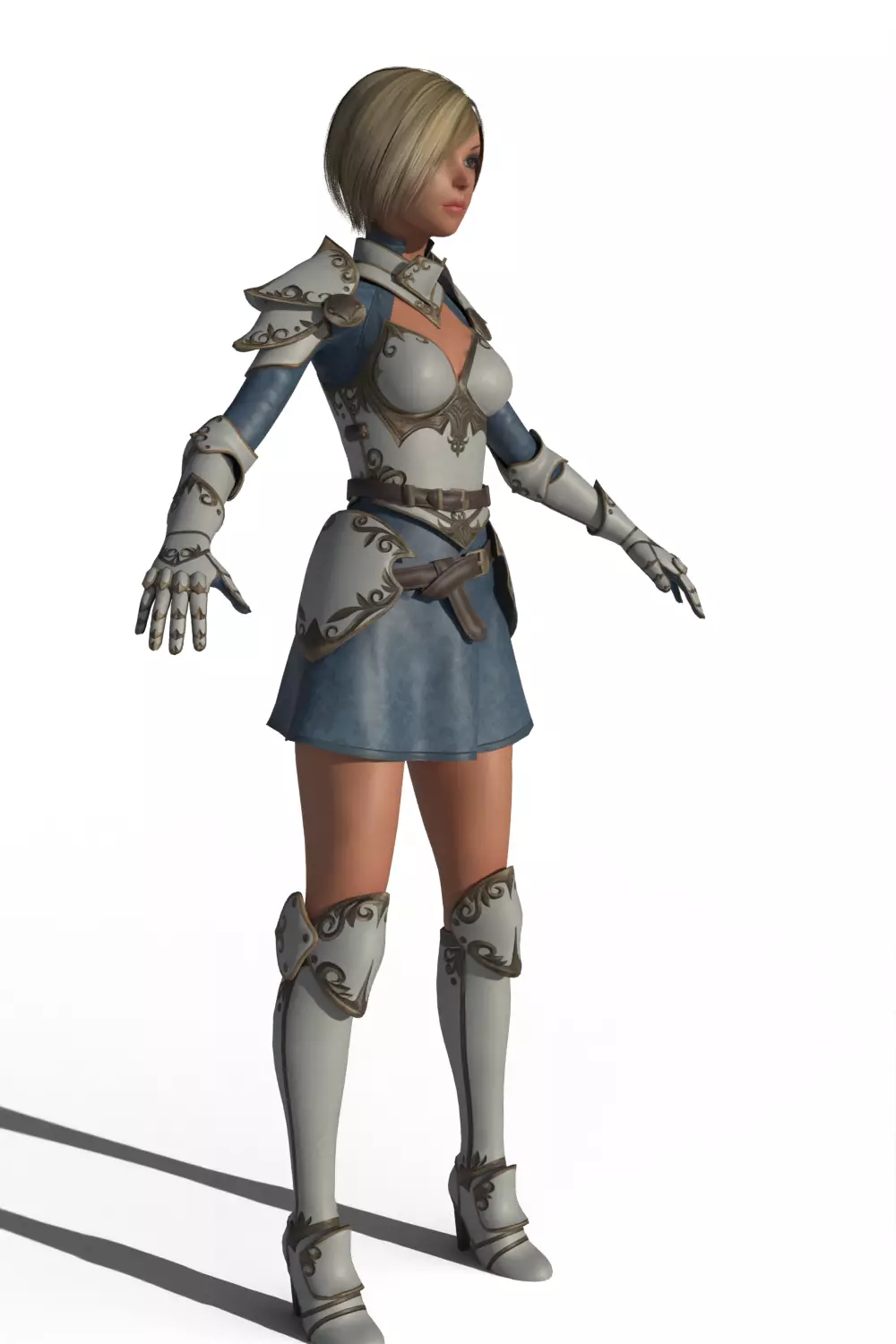 Stylized Female Warrior 3D model_9