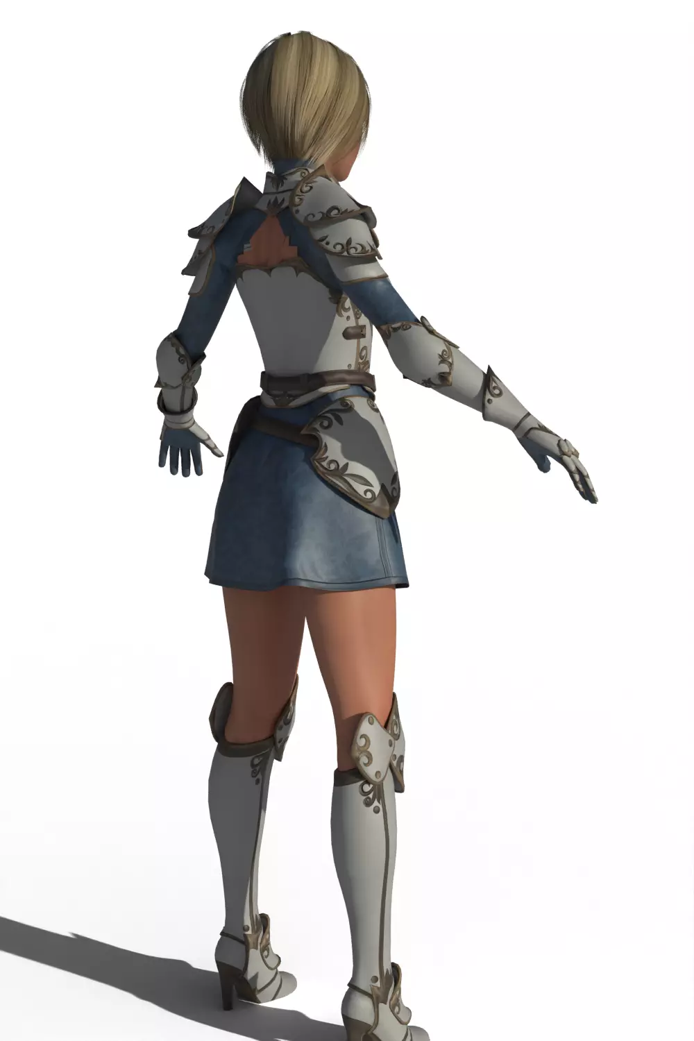 Stylized Female Warrior 3D model_7