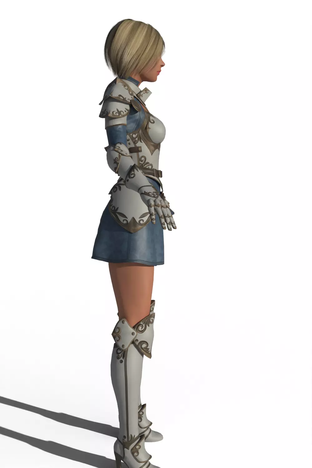 Stylized Female Warrior 3D model_8