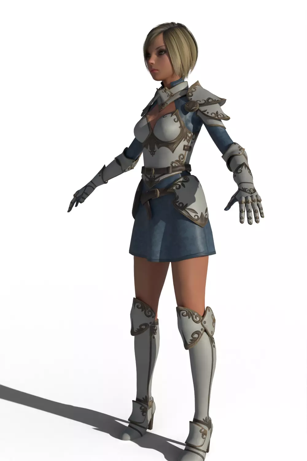 Stylized Female Warrior 3D model_3