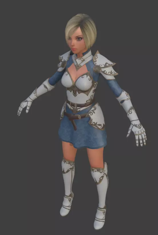 Stylized Female Warrior 3D model_13