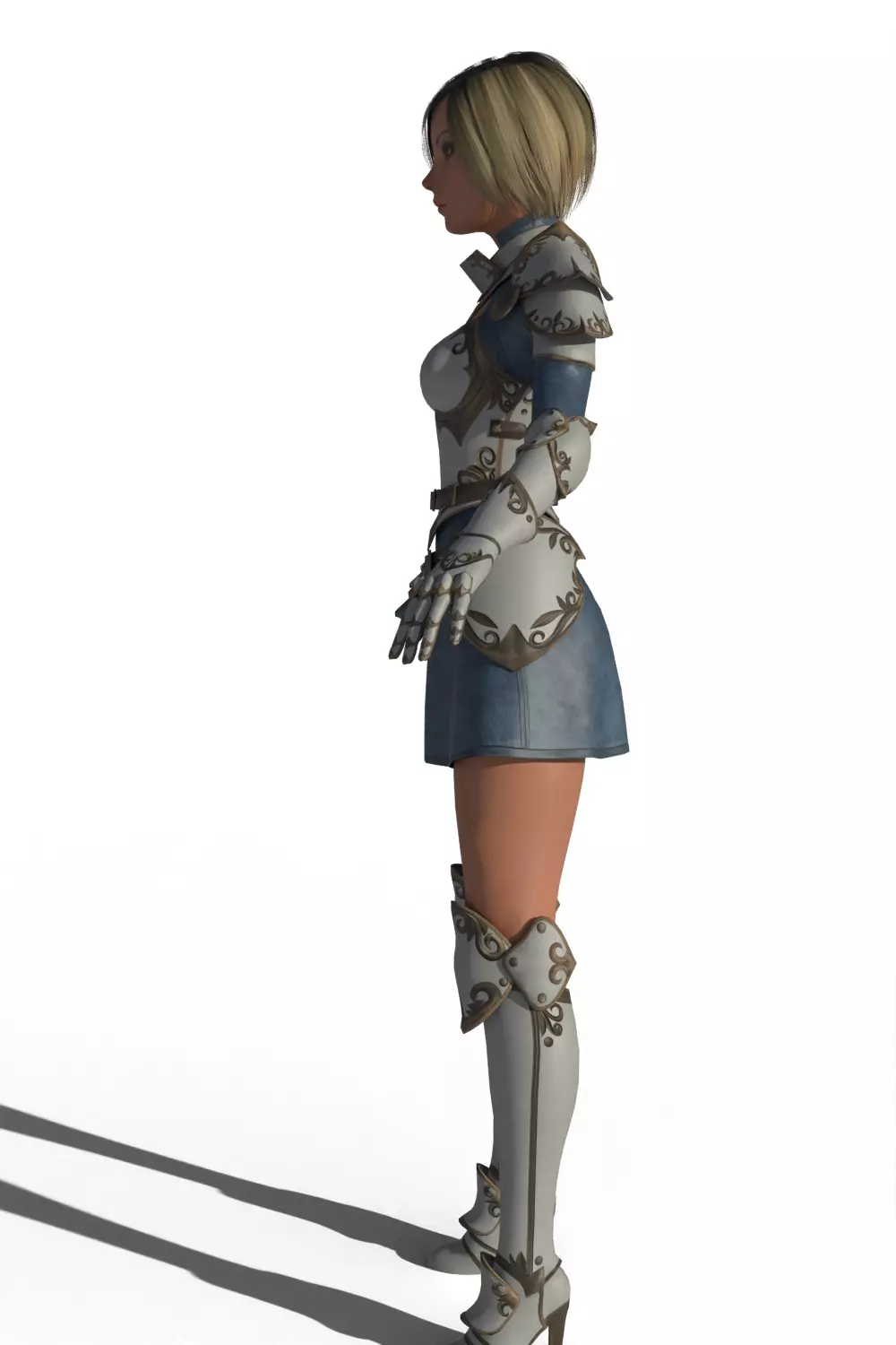 Stylized Female Warrior 3D model_4