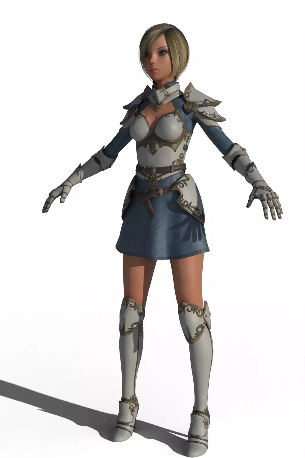 Stylized Female Warrior 3D model_2