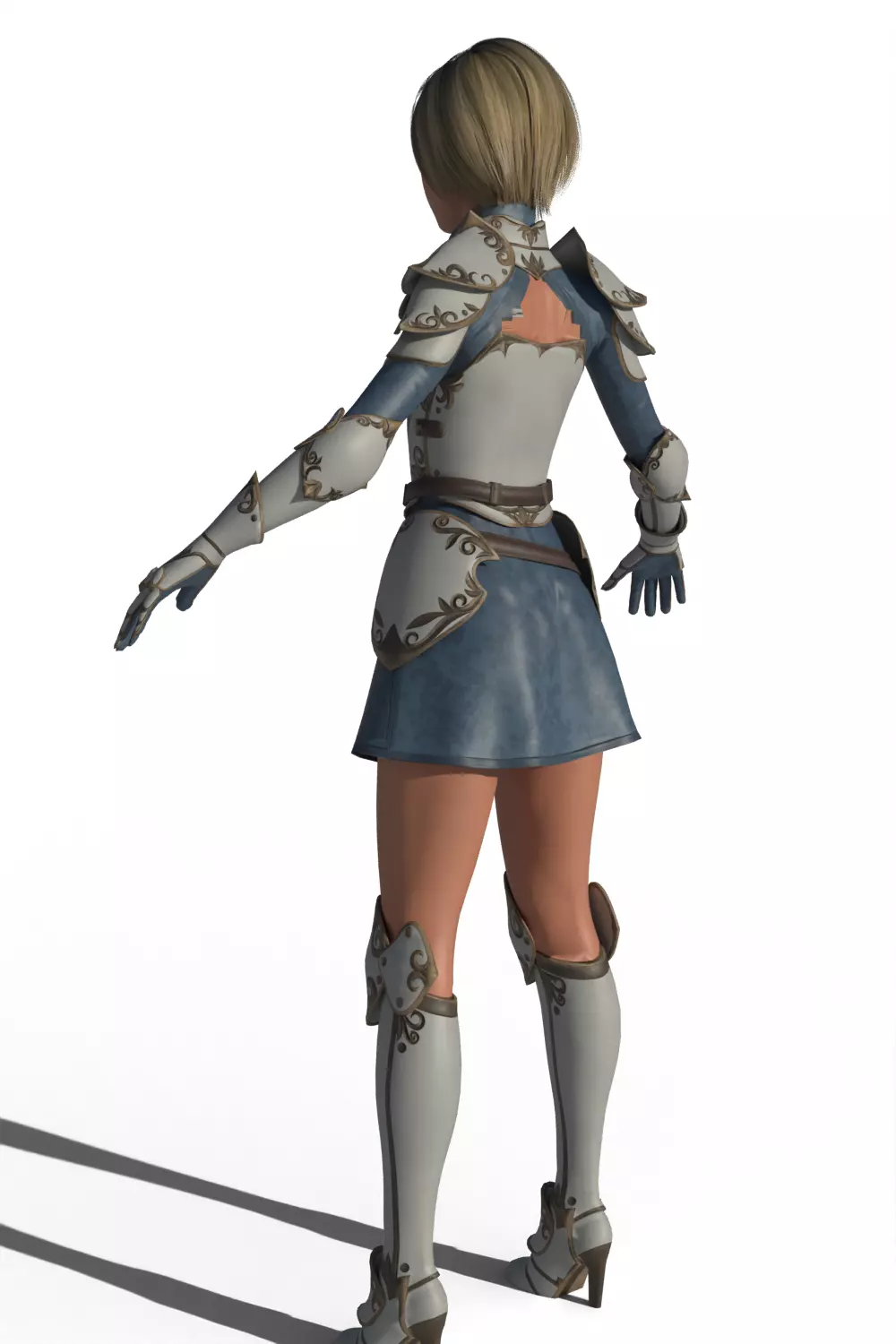 Stylized Female Warrior 3D model_5