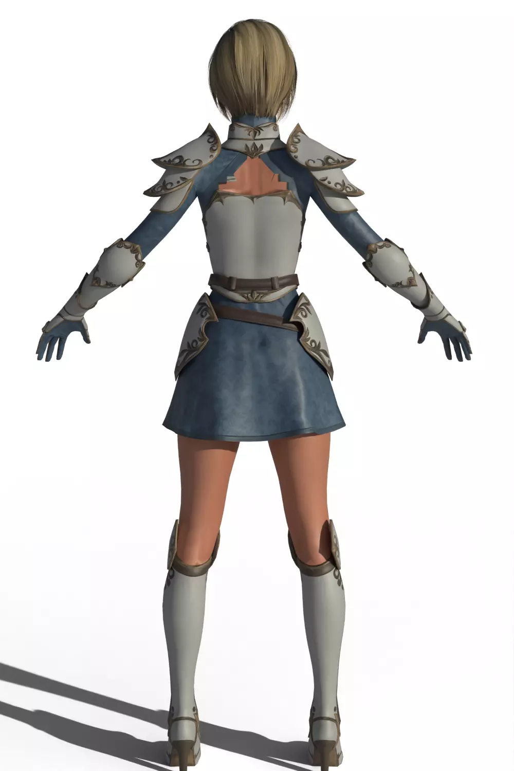 Stylized Female Warrior 3D model_6