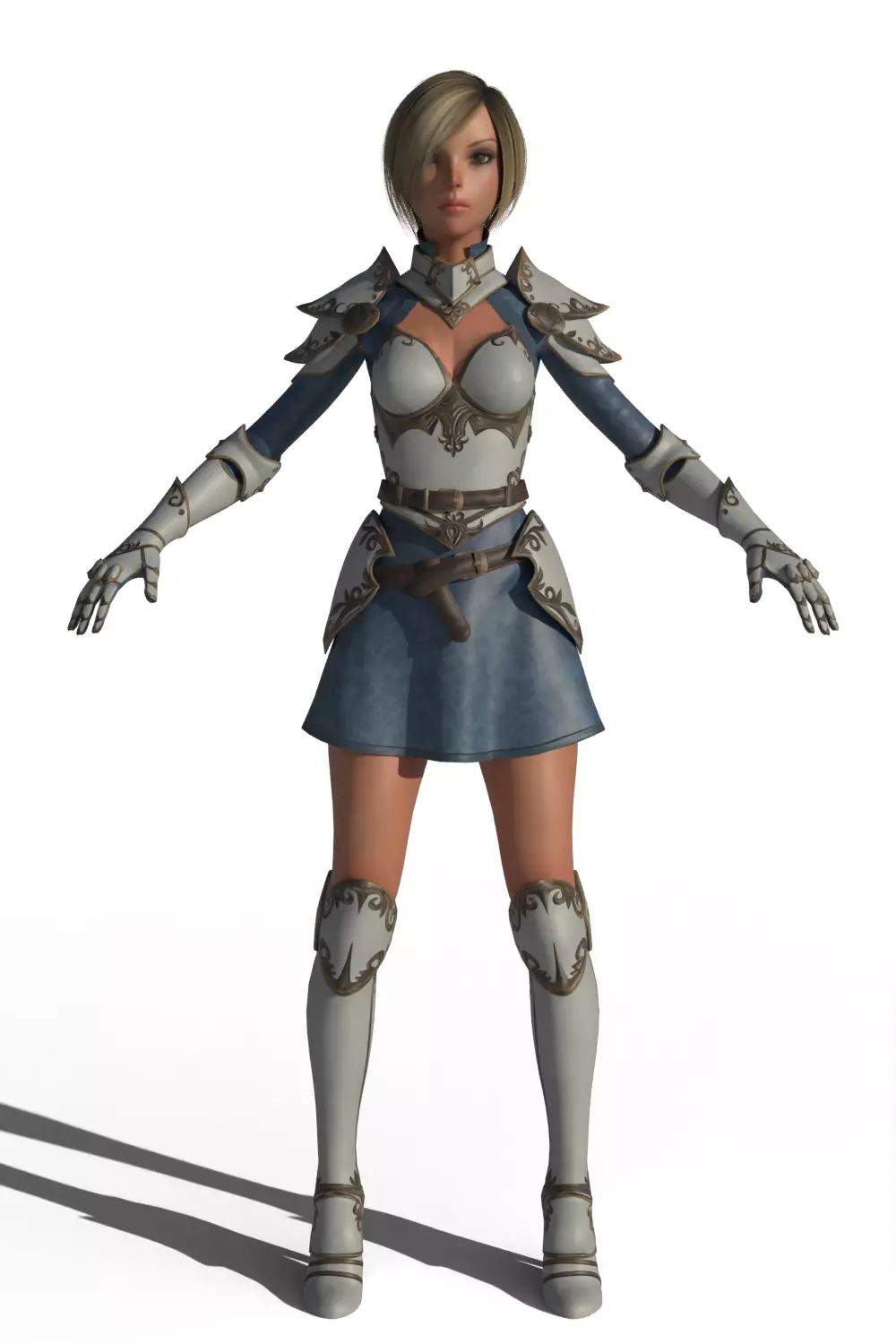 Stylized Female Warrior 3D model_0