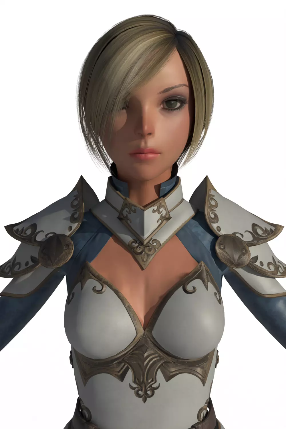 Stylized Female Warrior 3D model_1