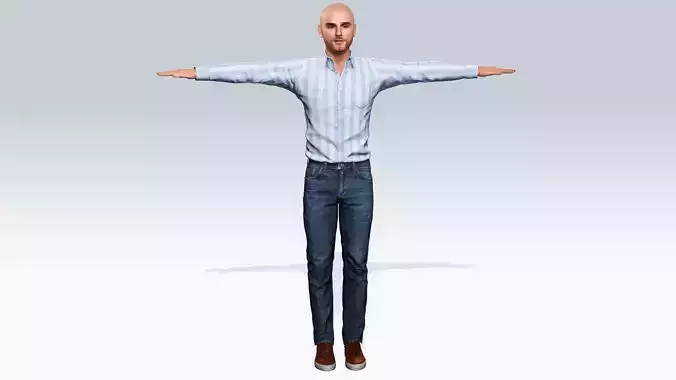 Realistic Male 3D Character in Casual Outfit