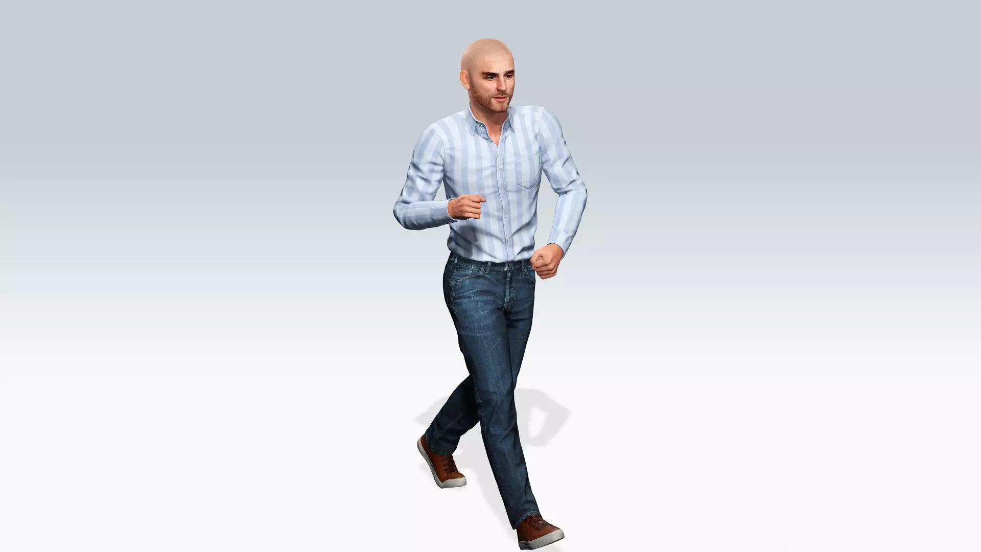 Realistic Male 3D Character in Casual Outfit Low-poly 3D model_8