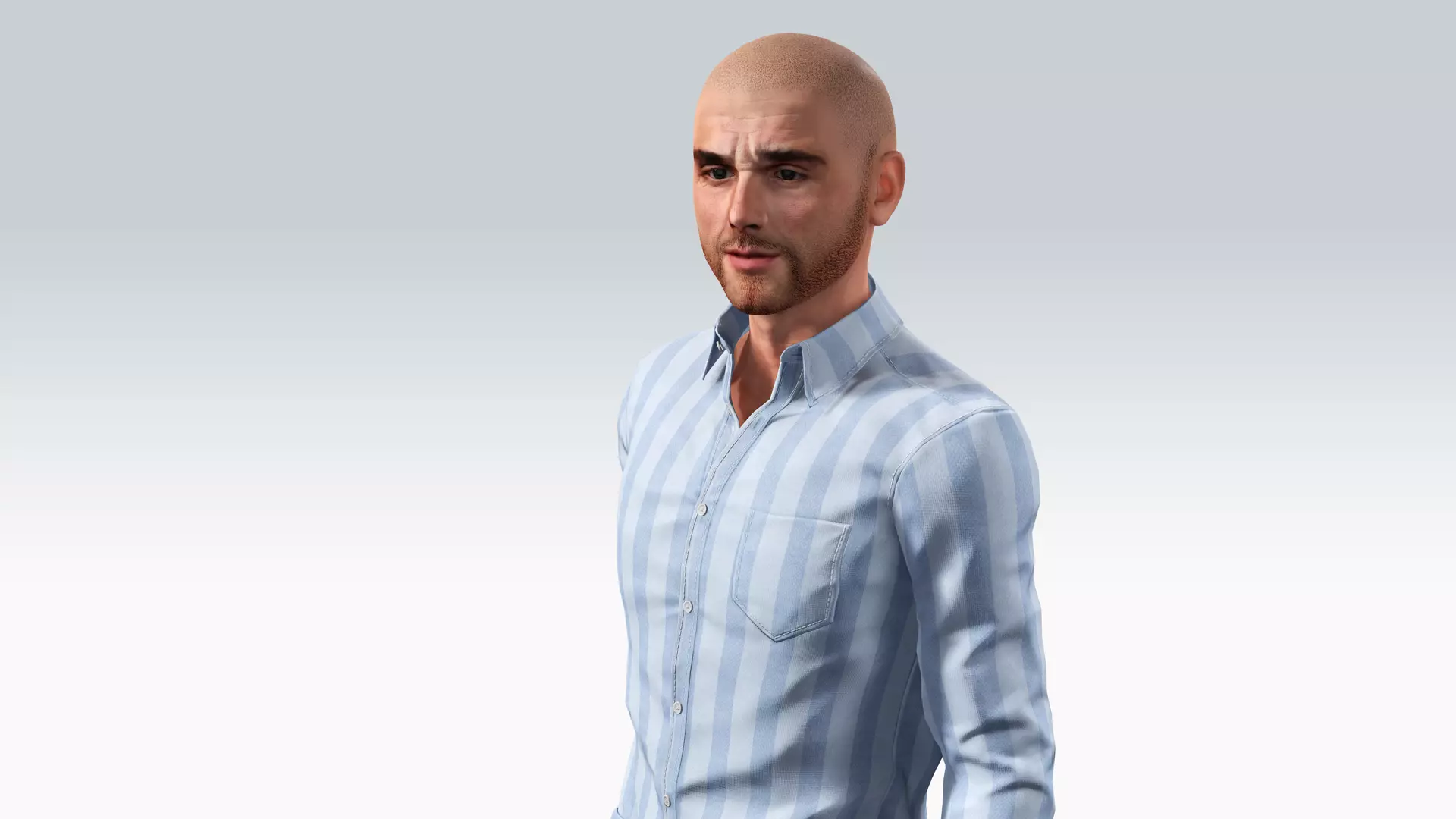Realistic Male 3D Character in Casual Outfit Low-poly 3D model_5