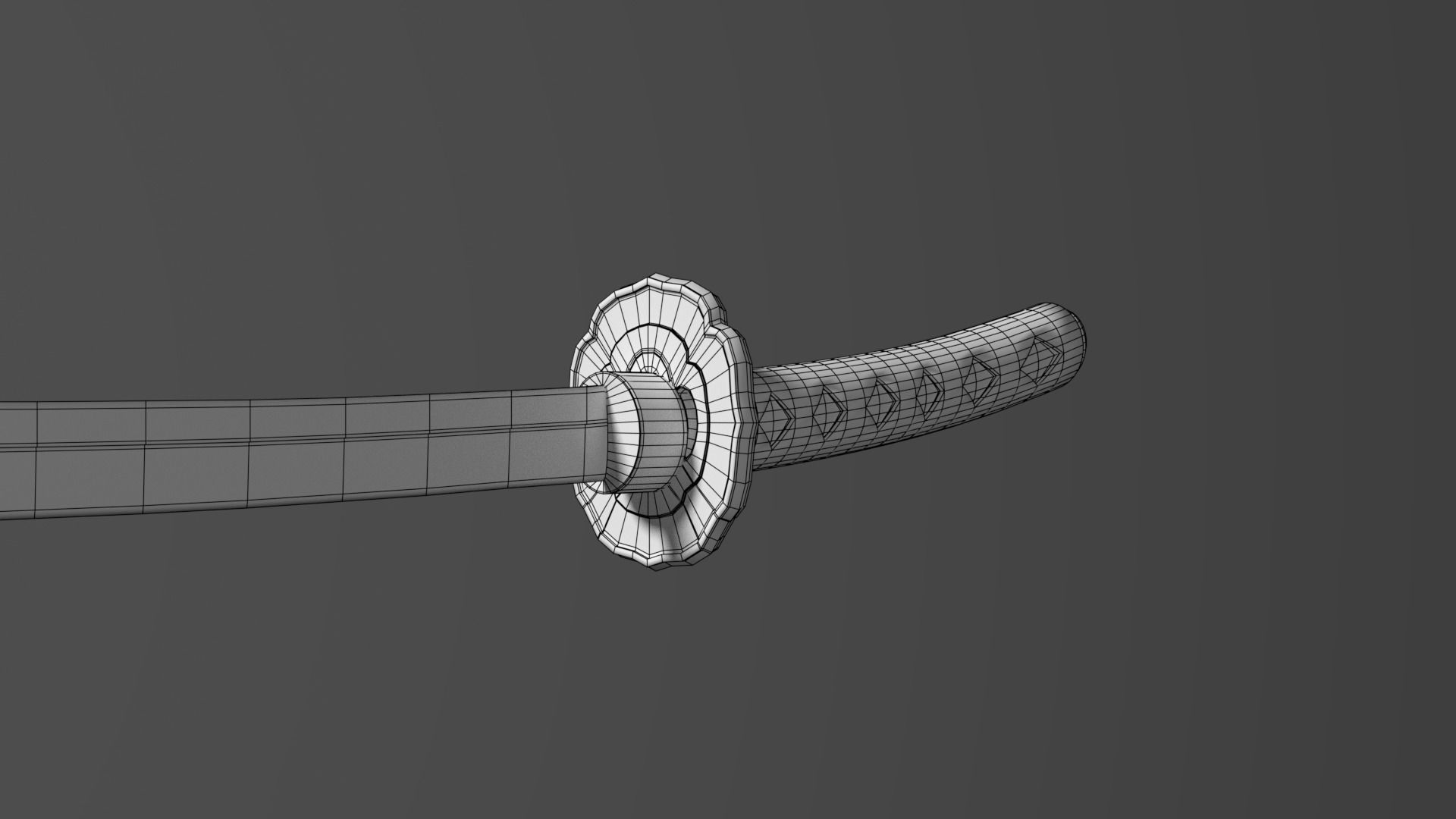 Katana samurai sword 3D model_3