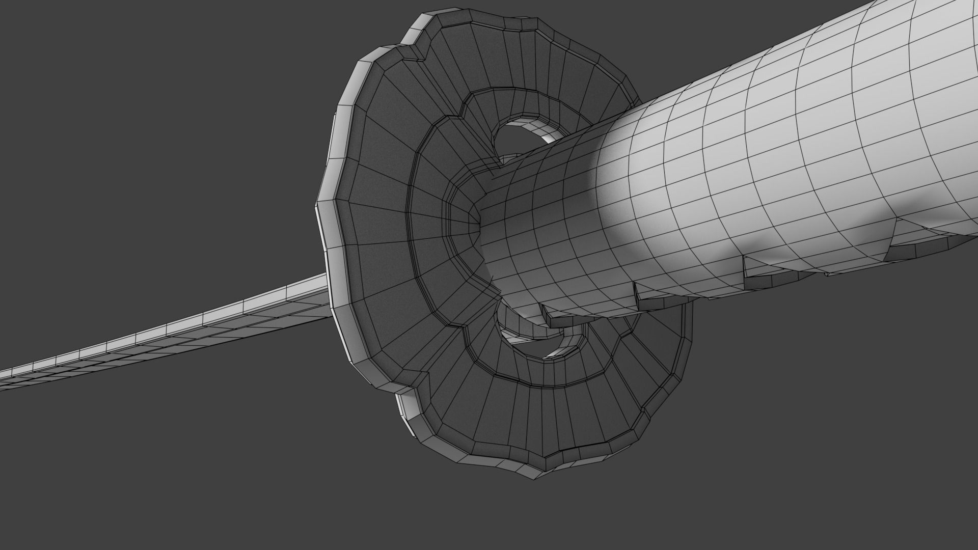 Katana samurai sword 3D model_2