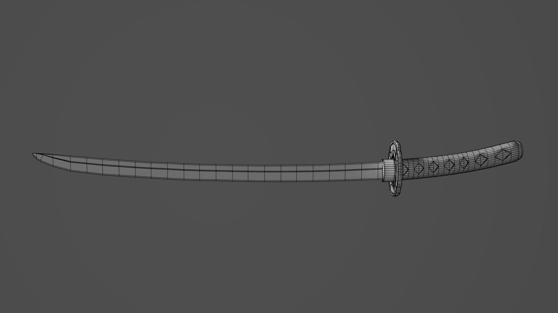 Katana samurai sword 3D model_4