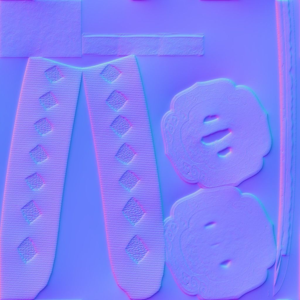 Katana samurai sword 3D model_7