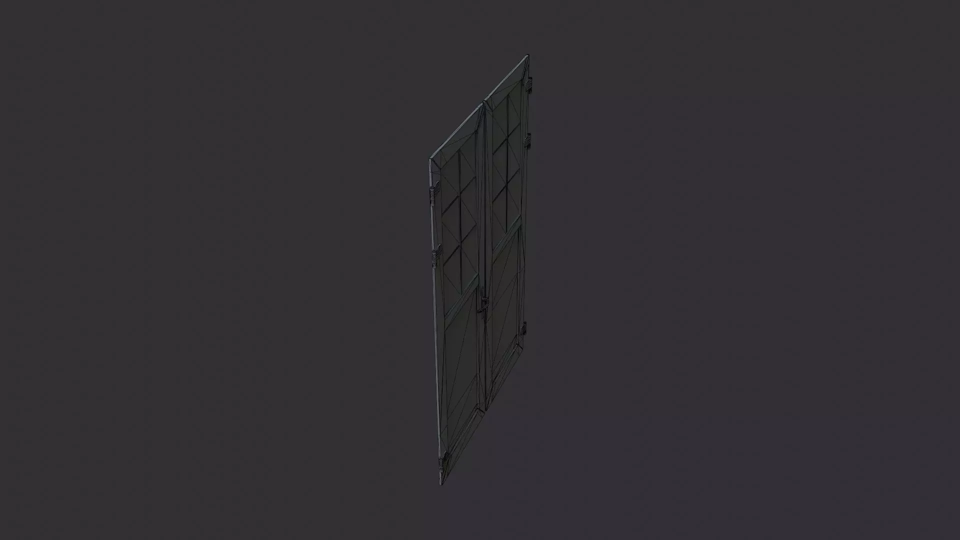 St Pete Double Wooden Door with Glass Low-poly 3D model_7