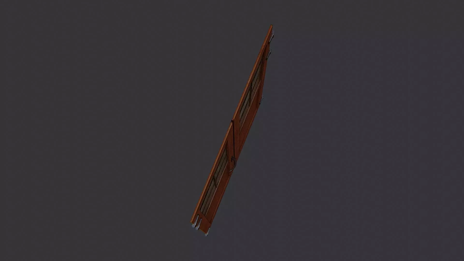 St Pete Double Wooden Door with Glass Low-poly 3D model_4