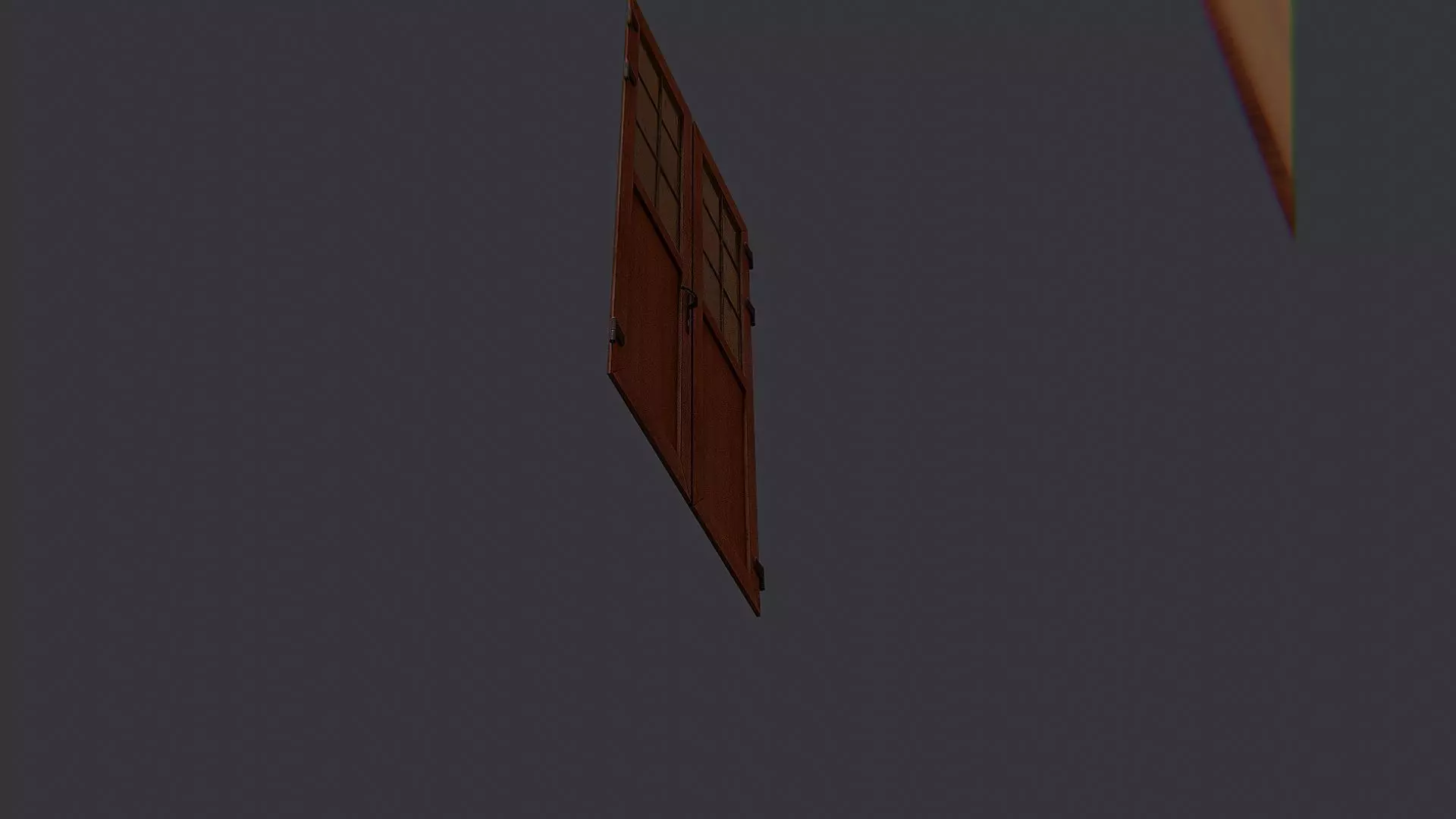 St Pete Double Wooden Door with Glass Low-poly 3D model_5