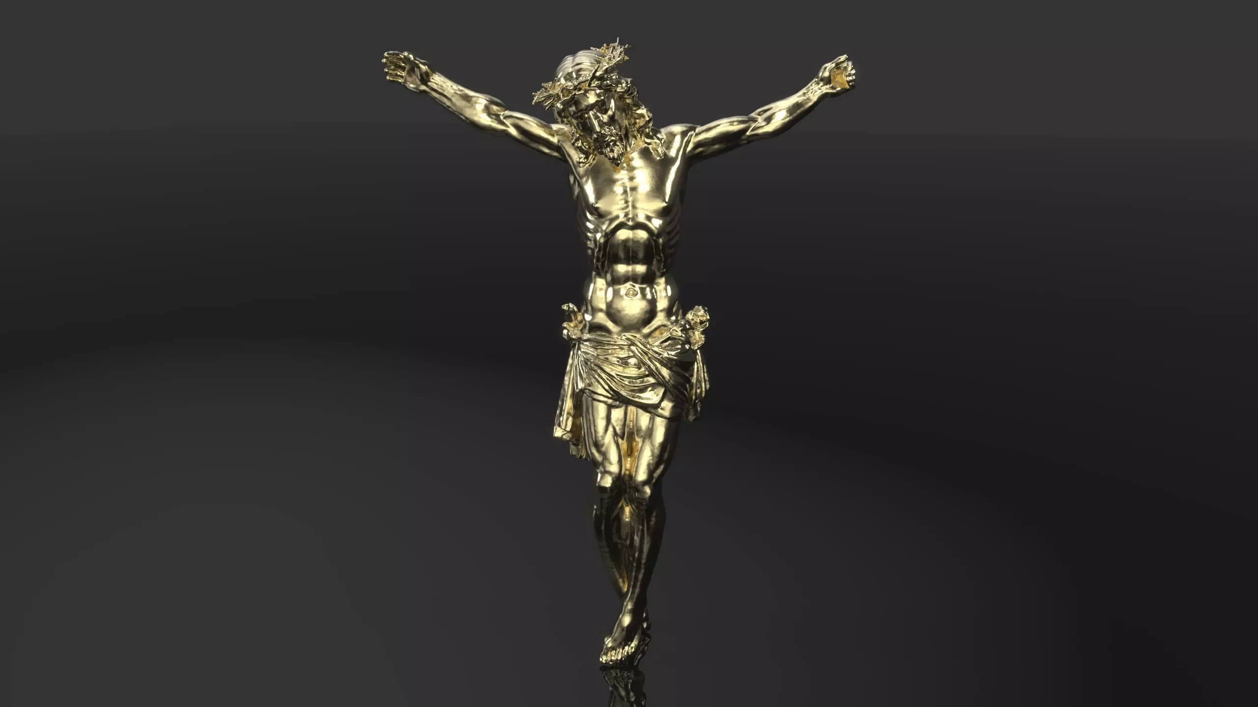 Jesus on cross 3D print model_0