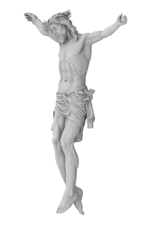 Jesus on cross 3D print model_2
