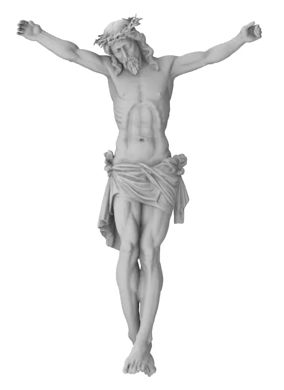 Jesus on cross 3D print model_1