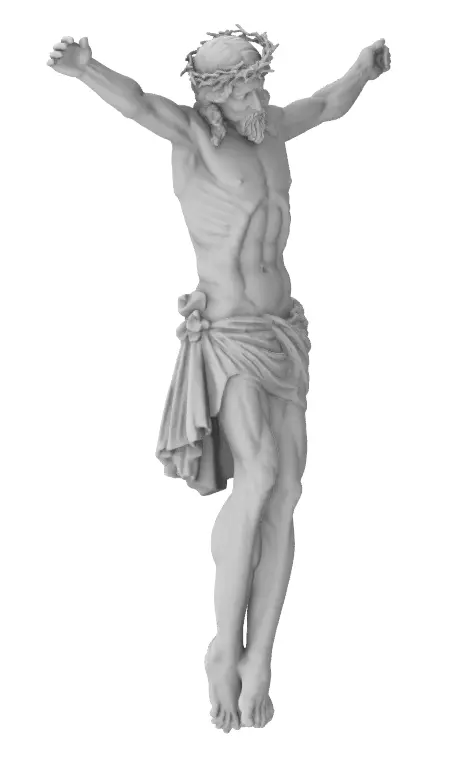 Jesus on cross 3D print model_8
